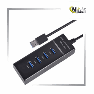 هاب ۴ پورت USB3 با سرعت انتقال بالا برای اتصال هم‌زمان چند دستگاه به کامپیوتر یا لپ‌تاپ