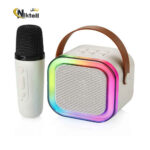 تصویر اسپیکر colorful/میکروفون دار با طراحی رنگارنگ و میکروفون داخلی برای پخش موسیقی با کیفیت بالا