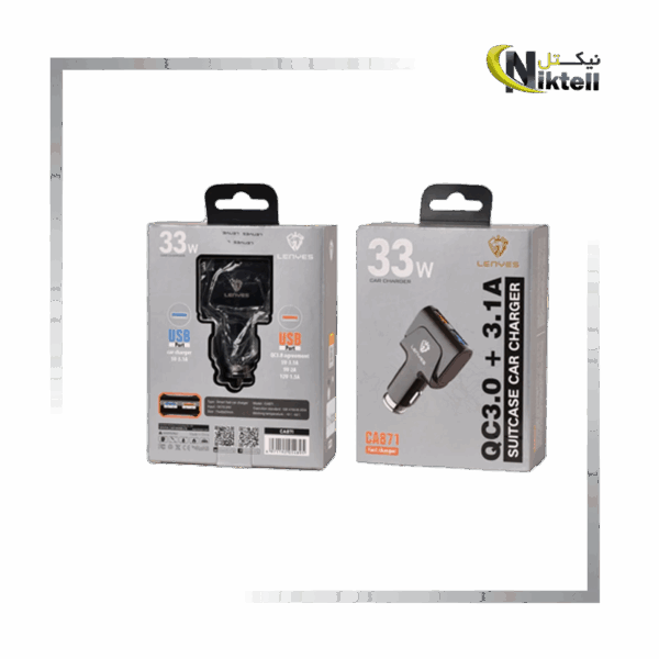 فندکی 33V-CA871 با دو پورت USB و قابلیت شارژ سریع در خودرو
