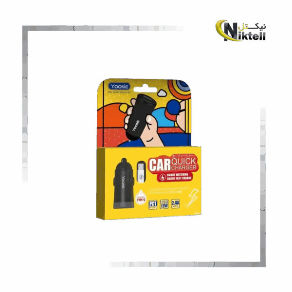 فندکی Yooki آهنی با بدنه مقاوم و دو پورت USB برای شارژ سریع در خودرو